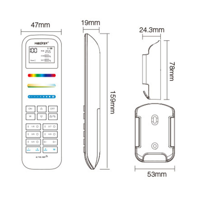 LED strip afstandsbediening - 100 zones - Miboxer FUT100