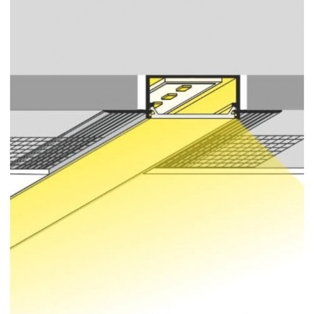 Trimless inbouw LED stuc profiel met afdekking 33,4 mm x 15,9 mm – XL29TrimlessALU
