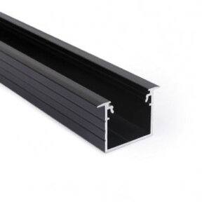 Zwart LED inbouw profiel met afdekking 30mm X 20,4mm – 20INBOUW-ZWART