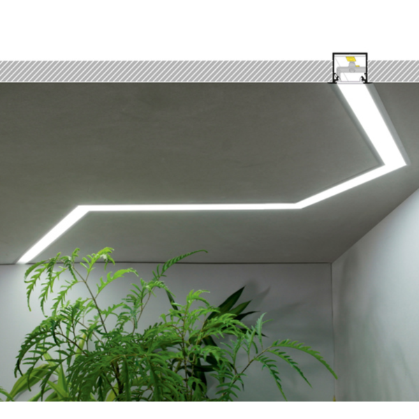 Luksus LED profielen Zwart LED inbouw profiel met afdekking 30mm X 20,4mm – 20INBOUW-ZWART