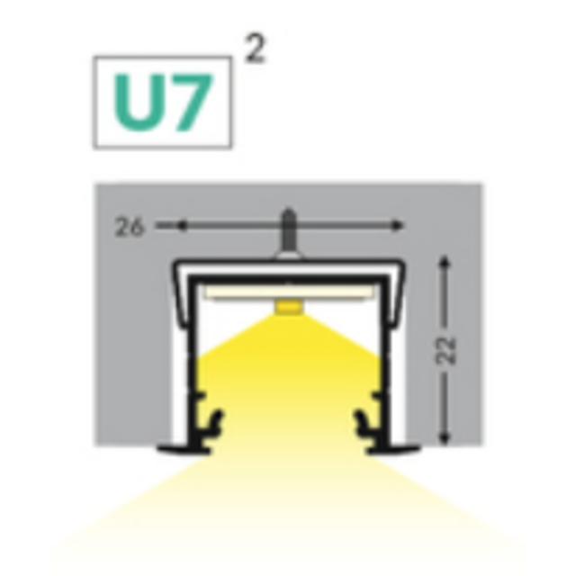 Montageklem voor LED profiel  20INBOUW  WIT-ZWART-ALU