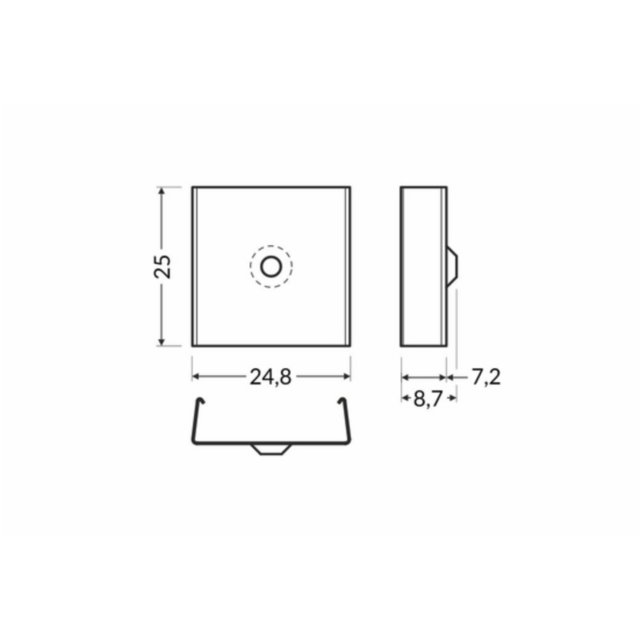Montageklem voor LED profiel  20INBOUW  WIT-ZWART-ALU