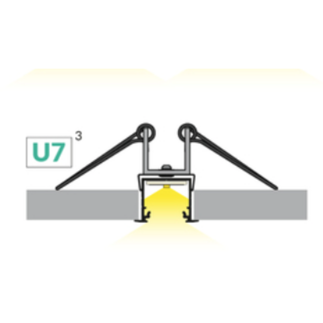 Plafond montageklem / veer voor LED profiel  20INBOUW-ZWART Plafond montageklem / veer voor LED profiel  20INBOUW  WIT-ZWART-ALU