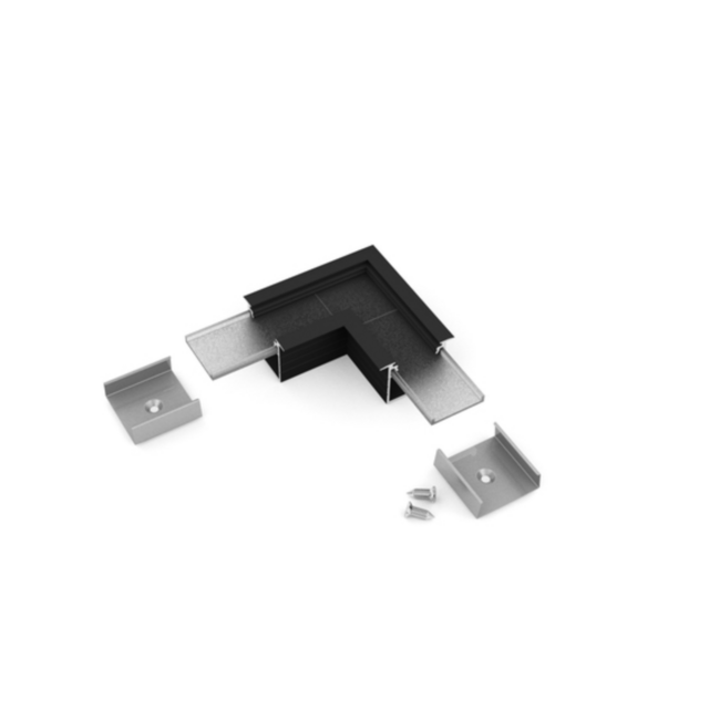 90 graden hoek profiel voor 20INBOUW-ZWART