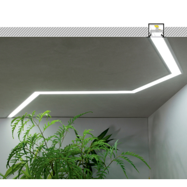 Luksus LED profielen Wit LED inbouw profiel met afdekking 30mm X 20,4mm – 20INBOUW-WIT