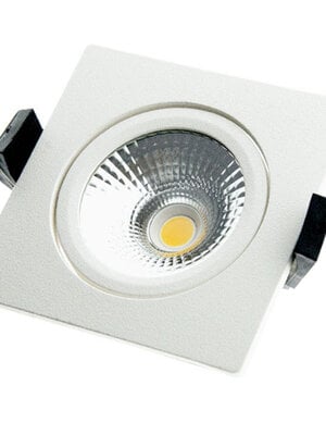 LED vierkante inbouwspot WIT- kantelbaar – 5W – Gatmaat 75mm