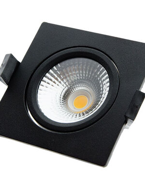 LED ronde inbouwspot ZWART - kantelbaar – 5W – Gatmaat 75mm