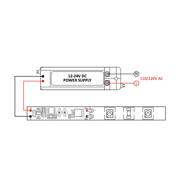 LED profiel dimmer met geheugenfunctie SEIR001