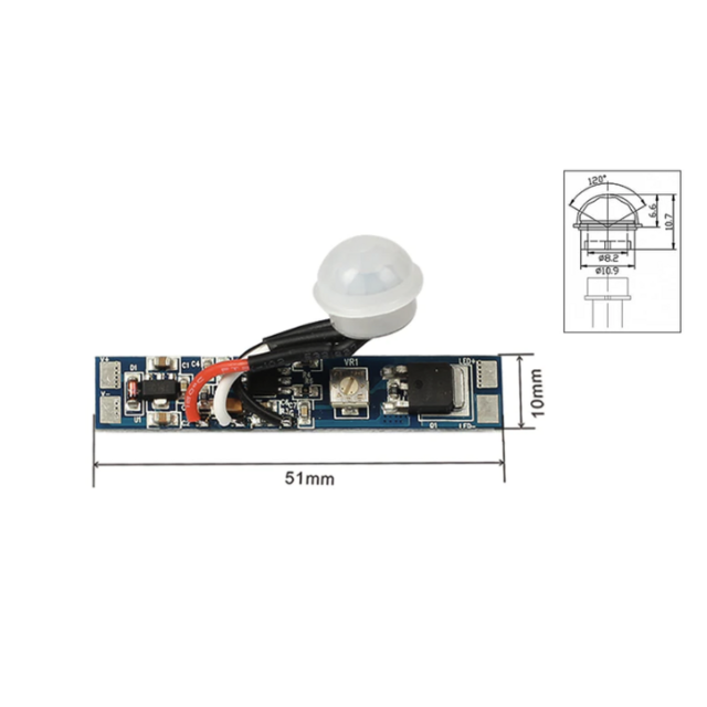 LED profiel PIR sensor instelbaar - SPIR001T