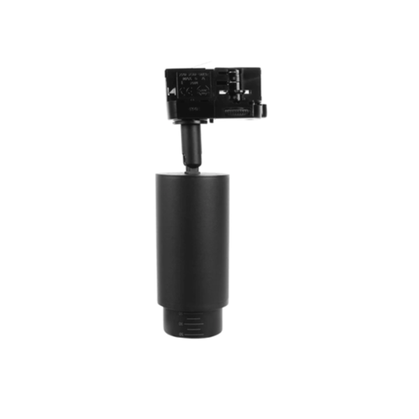 Luksus 3-fase LED 3-FASE railarmatuur zwart GU10 instelbare lens