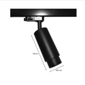 3-FASE railarmatuur zwart GU10 instelbare lens