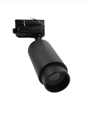 3-FASE railarmatuur zwart GU10 instelbare lens