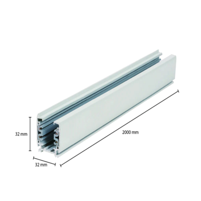 3-fase track rail - wit - 1 tot 4 meter