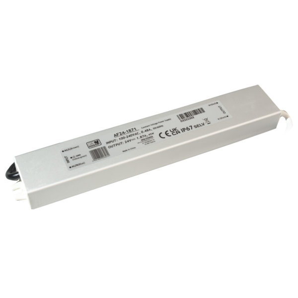 Luksus LED voeding LED voeding 45W 24VDC 1,87A CV – Waterdicht IP67 –AF24-1871