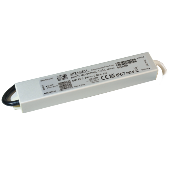 Luksus LED voeding LED voeding 20W 24VDC 0,83A CV – Waterdicht IP67 –AF24-0831