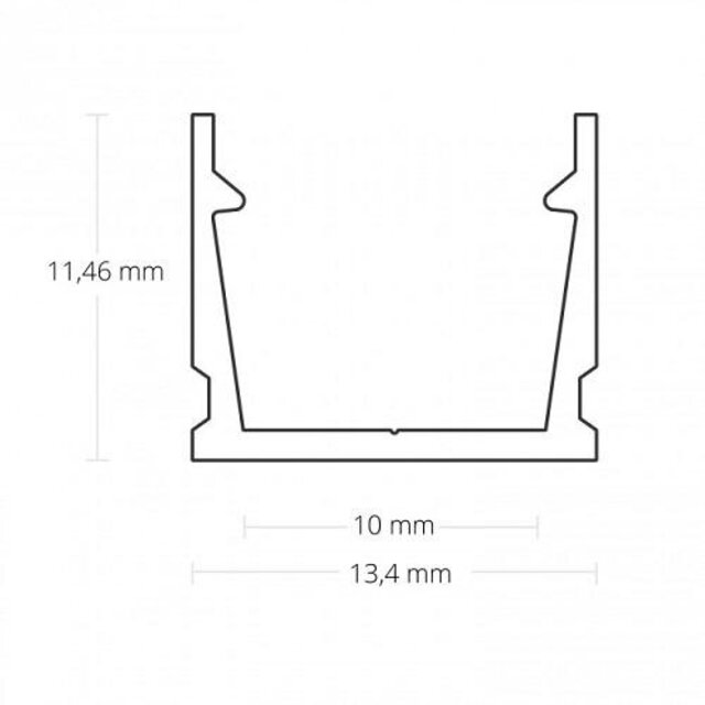 Wit LED profiel met opaal klikafdekking 13,4 mm x 11,46 mm – SLIM04WIT