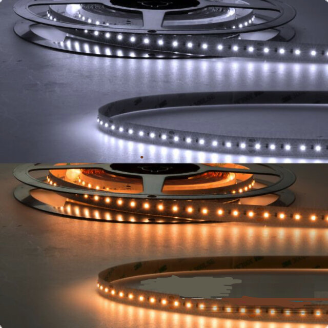 Dual white LED strip 22W 1800K~5000K 2200LM p/m 24VDC IP20 CRI90 - 5 meter