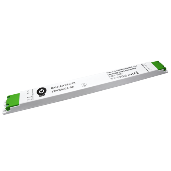 POS Power LED voeding via Profielgigant.nl Dali dimbare LED voeding 60 watt 24 volt 2,5 Ampère – IP20 – compact - FTPC60V24-DA