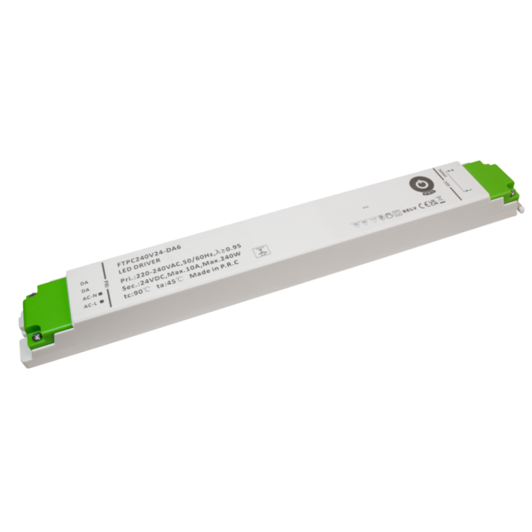 POS Power LED voeding via Profielgigant.nl Dali dimbare LED voeding 240 watt 24 volt 10 Ampère – IP20 – compact - FTPC240V24-S-DA6