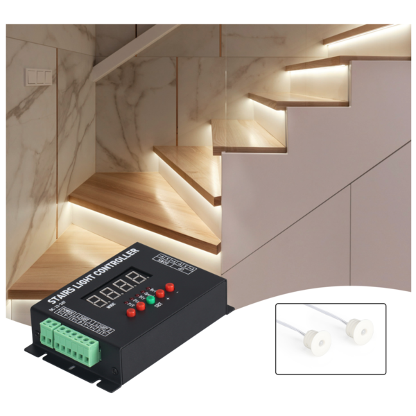 Traptrede LED verlichting LED traptrede controller 16 treden