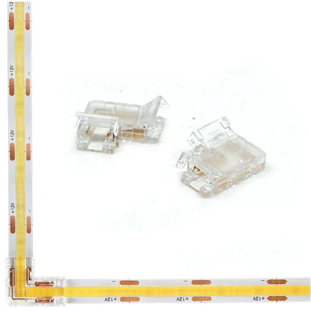 COB LED strip klik connector hoek - soldeervrij - 90 graden connector COB - ip20