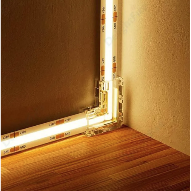 COB LED strip klik connector hoek - soldeervrij - 90 graden connector COB - ip20