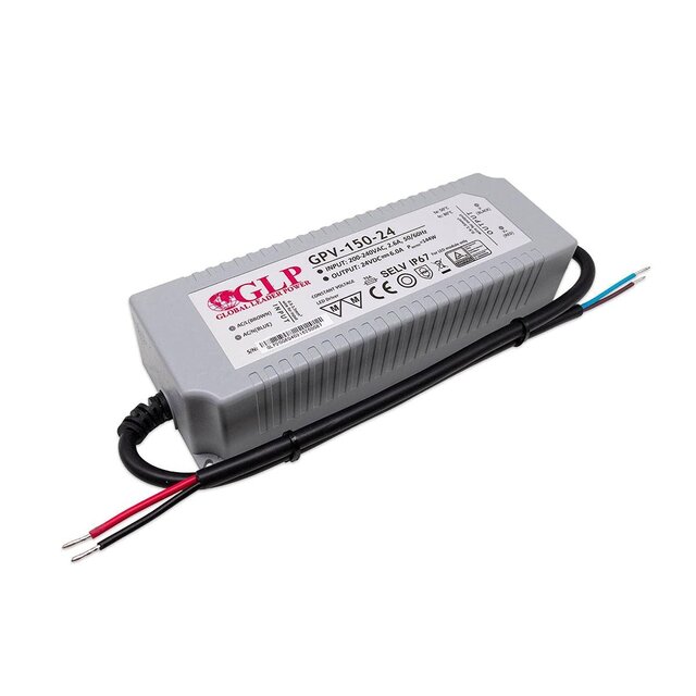LED voeding 150W 24VDC 6,25A CV – Waterdicht IP67 – GLP GPV-150-24