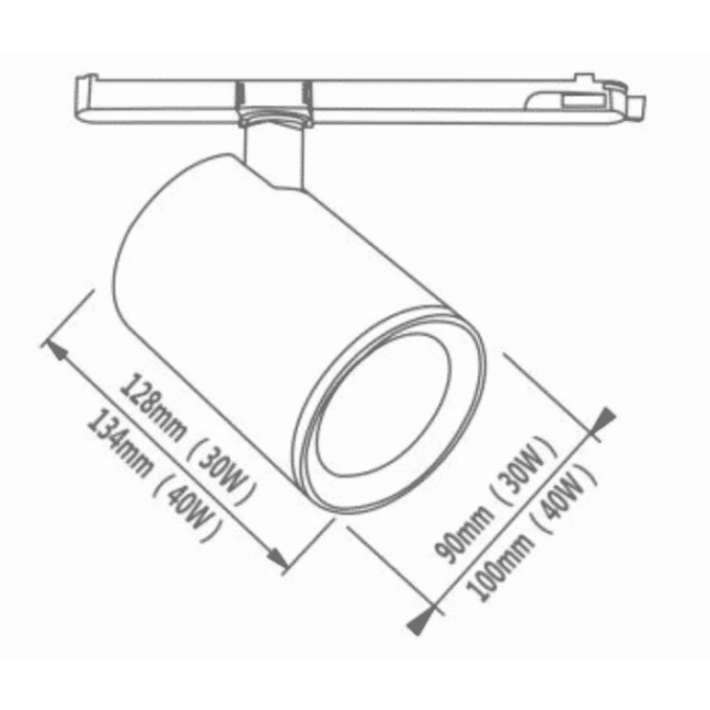 3- fase rail spot Zwart 30W 38° 3 FASE CRI97