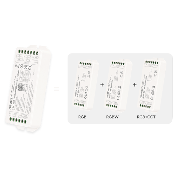 Miboxer Zigbee + 2,4ghz LED controller 48 volt om RGB / RGBW(W) / RGBCCT LED strips te bedienen - FUT037ZP+