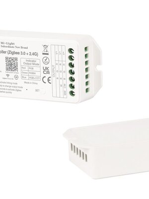 2 in 1 Zigbee + 2,4ghz LED controller 48 volt enkel kleurige / dual white LED strips te bedienen - FUT037ZP+