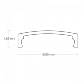 6 meter opaal LED profiel klikafdekking 16,80 mm breed - 15ALU 05.1ALU 05.1WIT 05.1ZWART