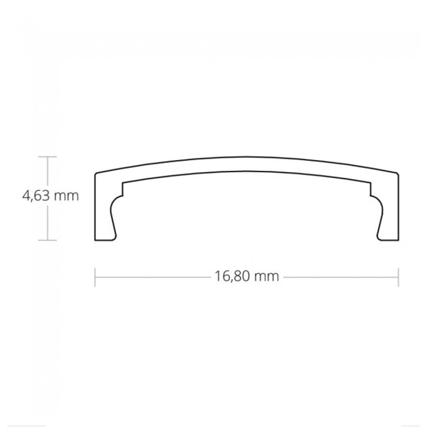 Luksus LED profiel losse afdekking 6 meter opaal LED profiel klikafdekking 16,80 mm breed - 15ALU 05.1ALU 05.1WIT 05.1ZWART
