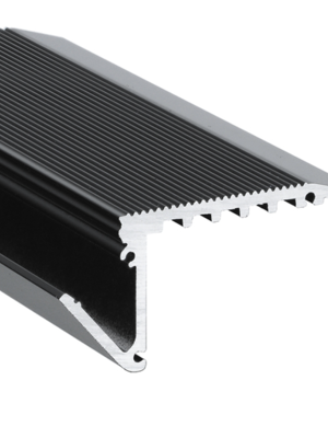 LED trapprofiel zwart inclusief opaal klikafdekking 58,9mm x 27,5mm – B12ZWART