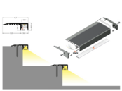 LED trapprofiel inclusief opaal klikafdekking 46,6mm x 14,1mm – M10ALU