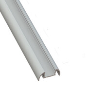 Wit half gebogen opbouw LED profiel inclusief klikafdekking 28mm x 8mm - 17.1WIT