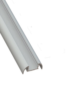 Wit half gebogen opbouw LED profiel inclusief klikafdekking 28mm x 8mm - 17.1WIT