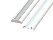 Wit half gebogen opbouw LED profiel inclusief klikafdekking 28mm x 8mm - 17.1WIT