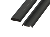 Zwart half gebogen opbouw LED profiel inclusief klikafdekking 28mm x 8mm - 17.1ZWART