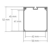 LED voeding plafond doos aluminium 300 x 52 x 50 mm (l x b x h)