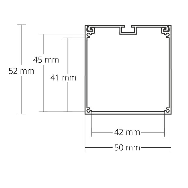 LED voeding plafond doos aluminium 300 x 52 x 50 mm (l x b x h)