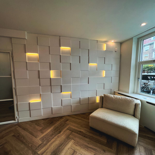 3d wand met ingebouwde LED strips te Zoetermeer
