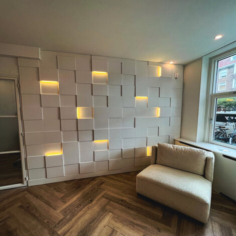 3d wand met ingebouwde LED strips te Zoetermeer