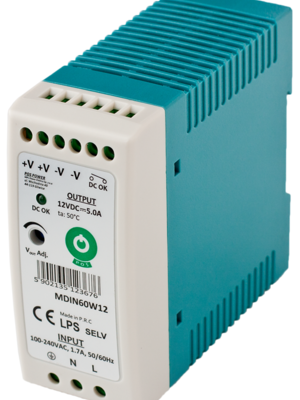 Din Rail LED Voeding 60 watt 12 volt 5 Ampère – IP20