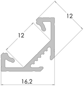 Zwart LED hoekprofiel 2 meter inclusief klikafdekking 16,2mm x 16,02mm - C07ZWART