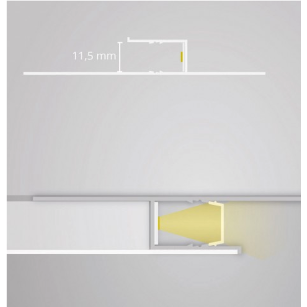 Luksus LED profielen LED inbouw wandprofiel inclusief opaal klikafdekking  93,10 mm x 12,50 mm GIPS12WIT