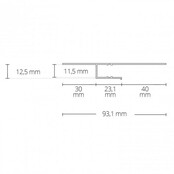 LED inbouw wandprofiel inclusief opaal klikafdekking  93,10 mm x 12,50 mm GIPS12WIT