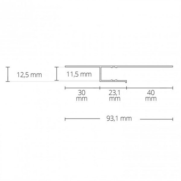 Luksus LED profielen LED inbouw wandprofiel inclusief opaal klikafdekking  93,10 mm x 12,50 mm GIPS12WIT