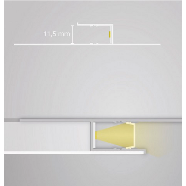 LED inbouw wandprofiel inclusief opaal klikafdekking 93,10 mm x 12,50 mm GIPS12ALU
