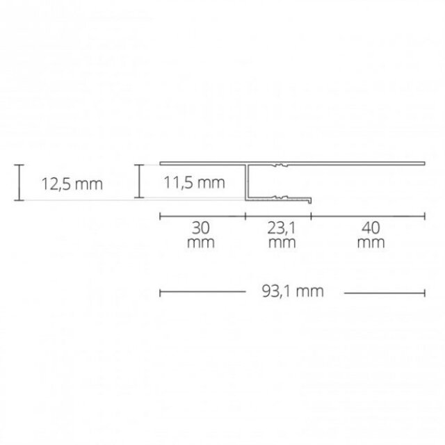 LED inbouw wandprofiel inclusief opaal klikafdekking 93,10 mm x 12,50 mm GIPS12ALU