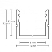 Zwart smal LED profiel inclusief klikafdekking 9,2mm x 10mm - SLIM08ZWART